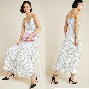 Anthropologie Marilyn Pleated Wrap Maxi Dress